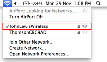 Check your connection details by clicking the Wireless Icon