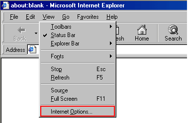 View - Internet Options