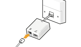 Plug the Internet cable into the ADSL side of your microfilter.