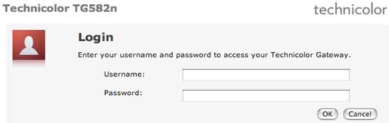 Enter admin as the Username. For the Password enter the SN number shown on the bottom of your router or your setup card (it starts with CP)