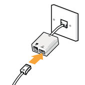 Plug the phone cable into the microfilter's phone socket.