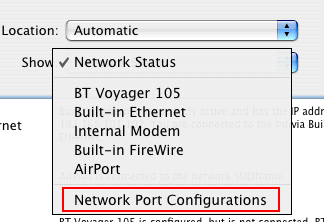 OSX 10.4 Network Menu