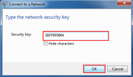 Enter your wireless key.