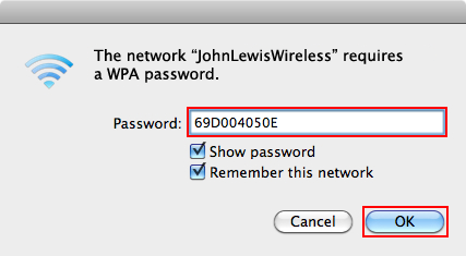 Enter your wireless key.