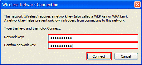 Enter your wireless key.